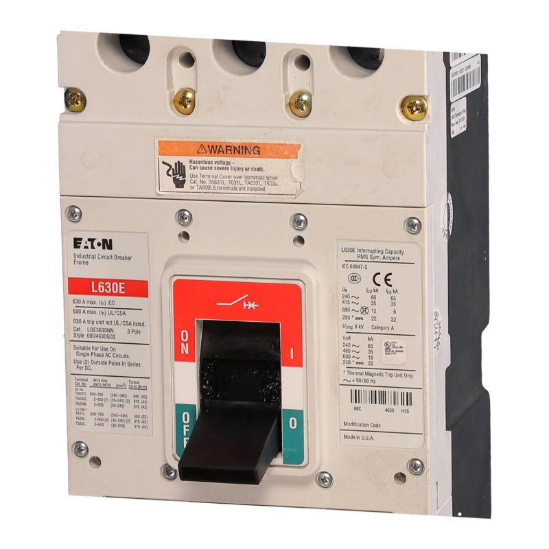 LGE3630NNWC Eaton LGE630 100% Rated Circuit Breaker Frame