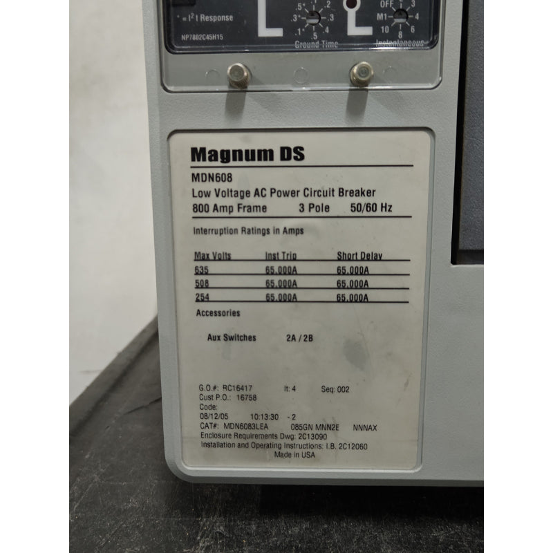 MDN608
Insulated Case Circuit Breaker