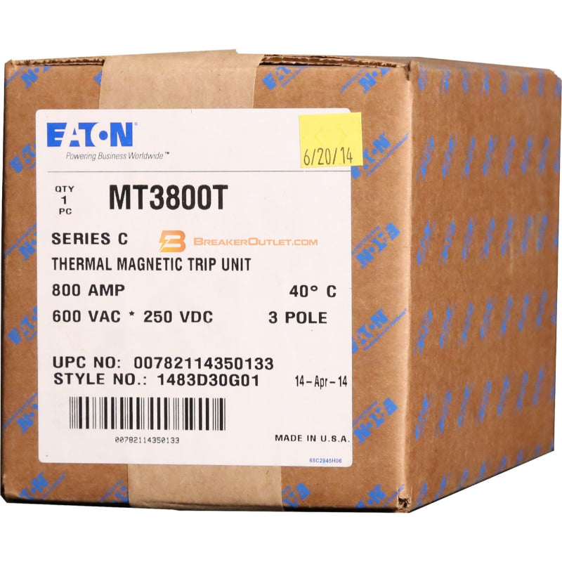 MT3800T Thermal Magnetic Trip Unit for MDL or HMDL Frames
