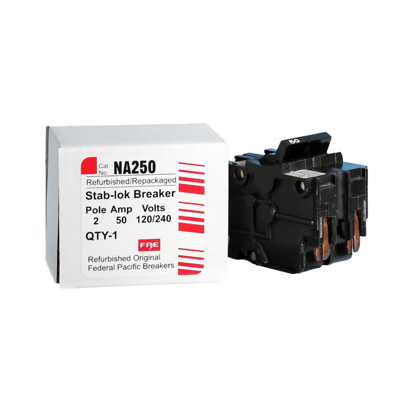 Repackaged NA250 Federal Pacific Electric Stab-Lok Circuit Breaker