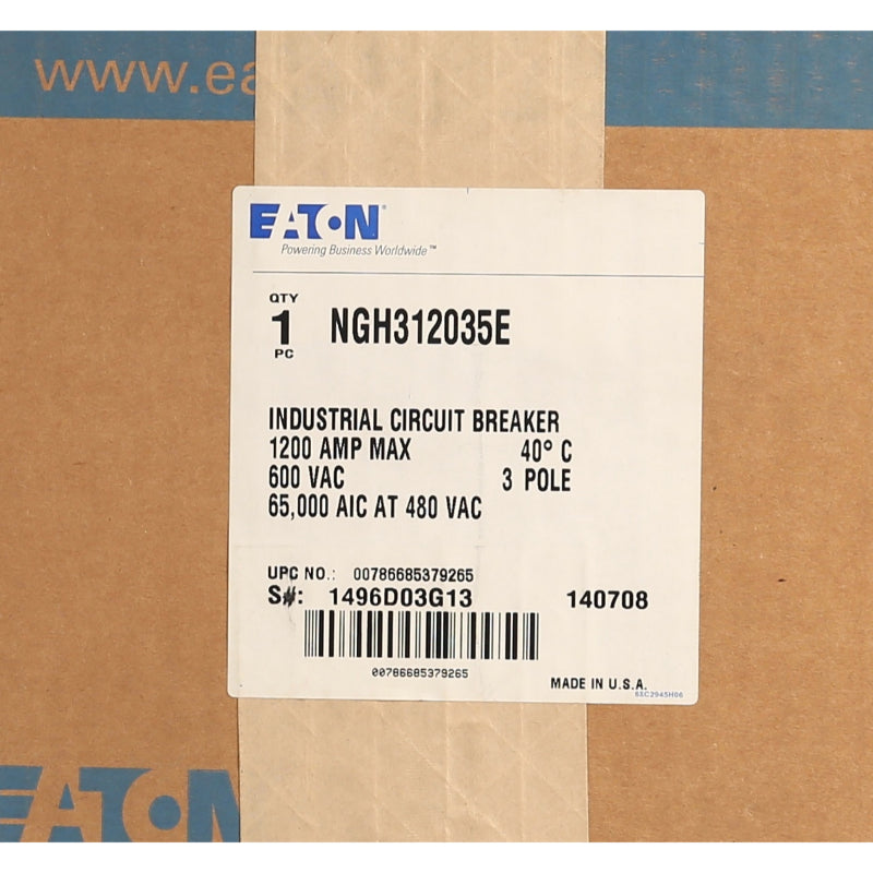 NGH312035E Model NGH 65k from Eaton Cutler Hammer Electronic RMS 310+ Molded Case Circuit Breaker