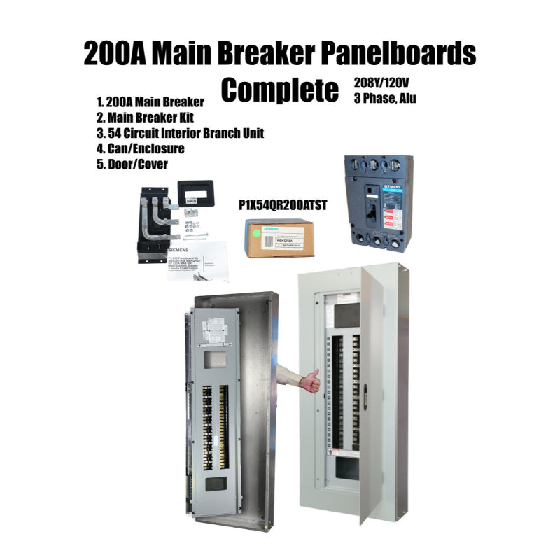 200A Main Breaker 54 Cir. Panelboard 208Y/120V Complete with Can & Cover Siemens