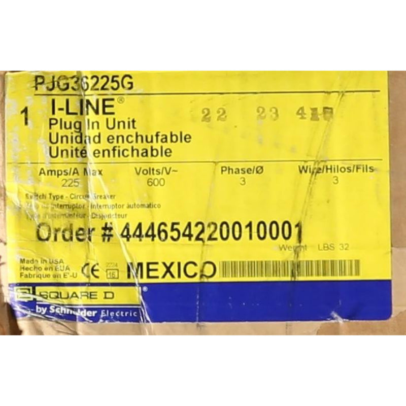 PJG36225G
Circuit Breaker Busway Plug Unit