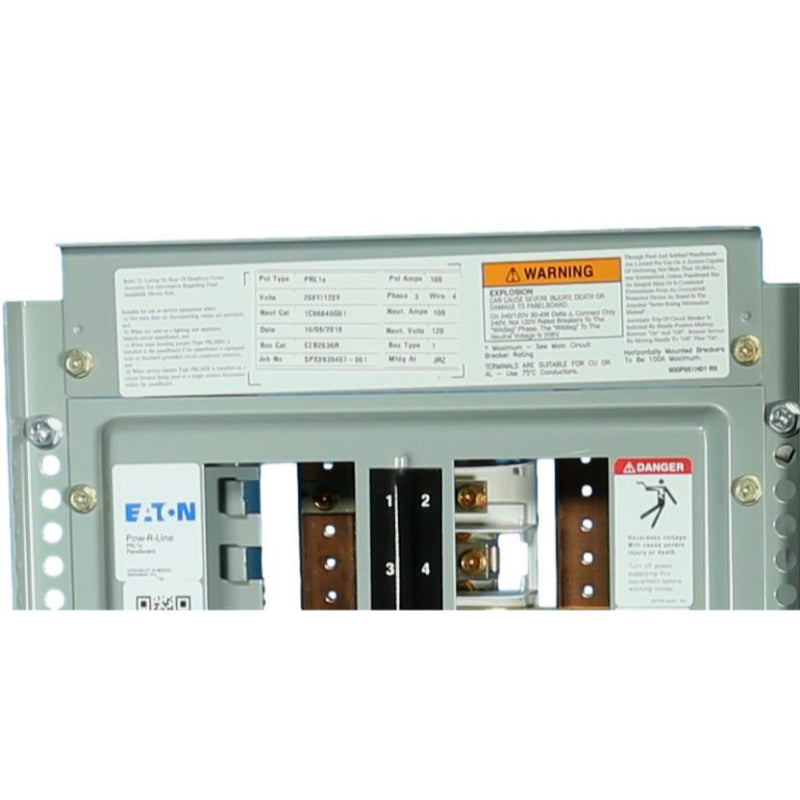 PRL1a 100A Panel Board, 3-Phase Main Breaker
