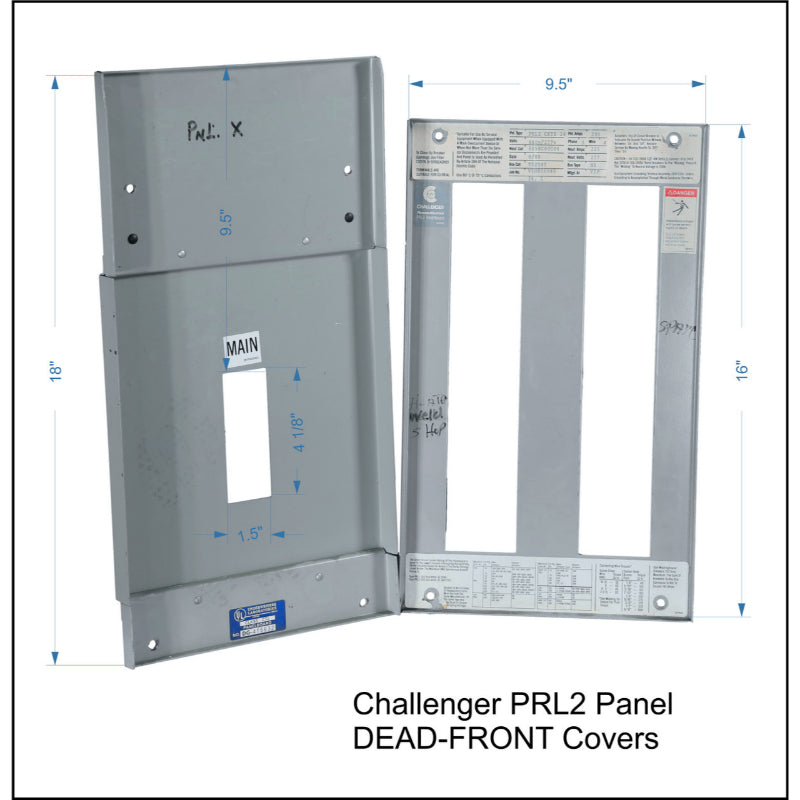 PRL2 Dead-Front for Challenger Panel , Provision for 200A Main Breaker