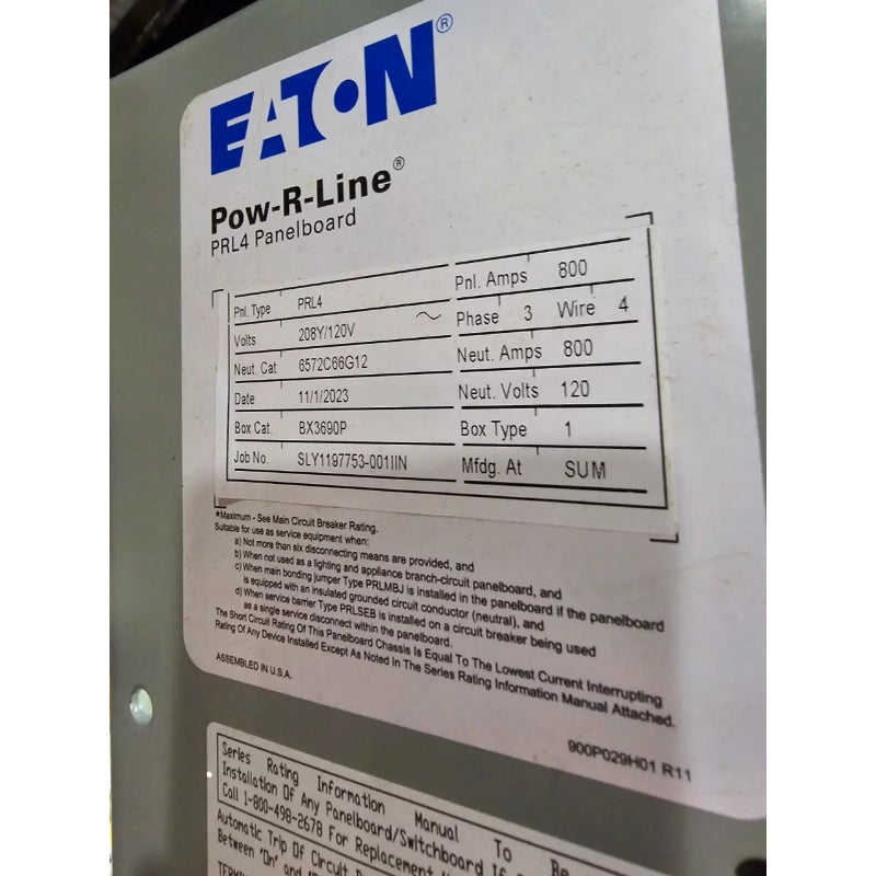 800A Outdoor Main Breaker Panelboard
208/120V -New
