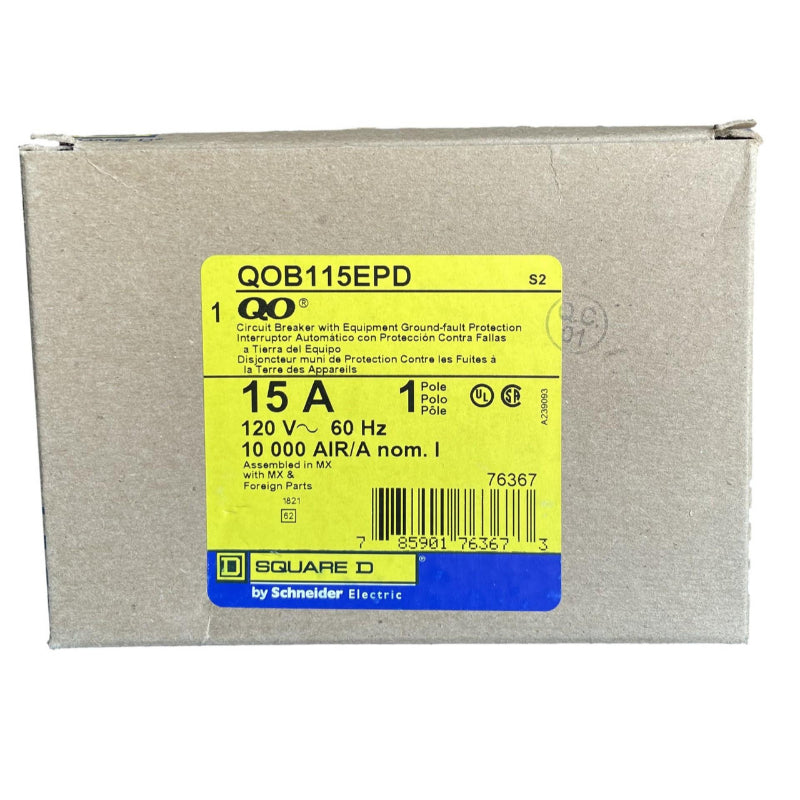QOB115EPD
15A, Equipment Protection Breaker