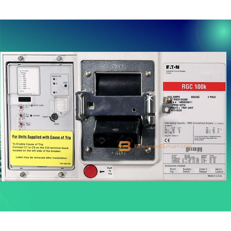 RGC316035E Eaton Cutler Hammer RGC 100k Electronic Circuit Breaker