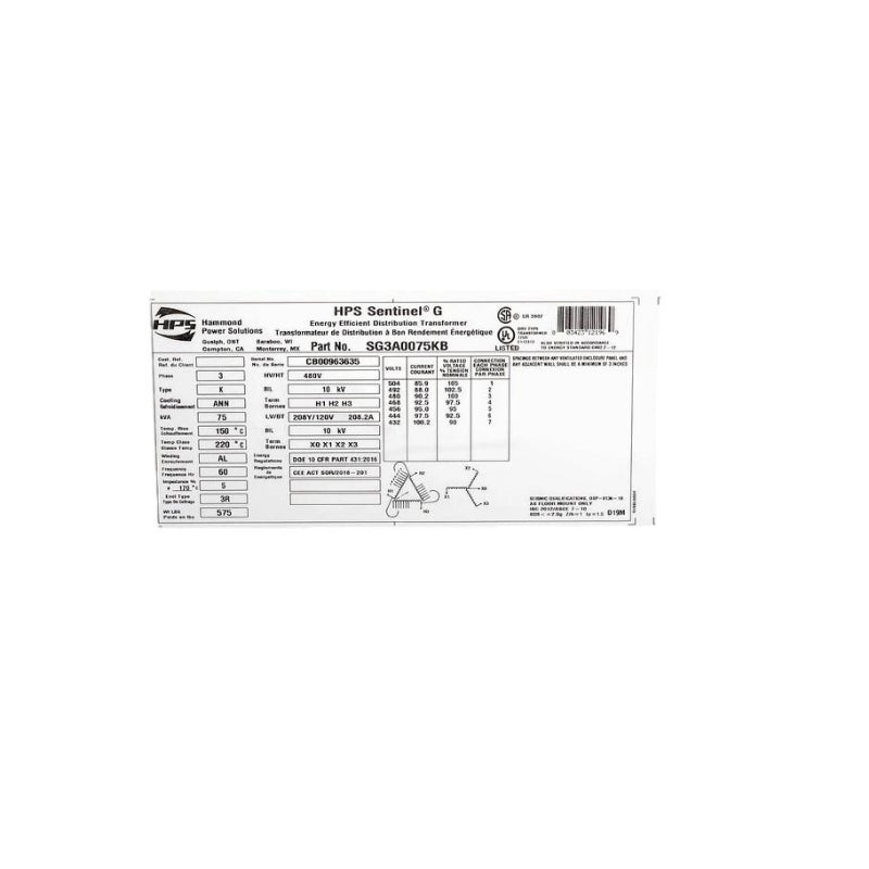 SG3A0075BK
Product declarations