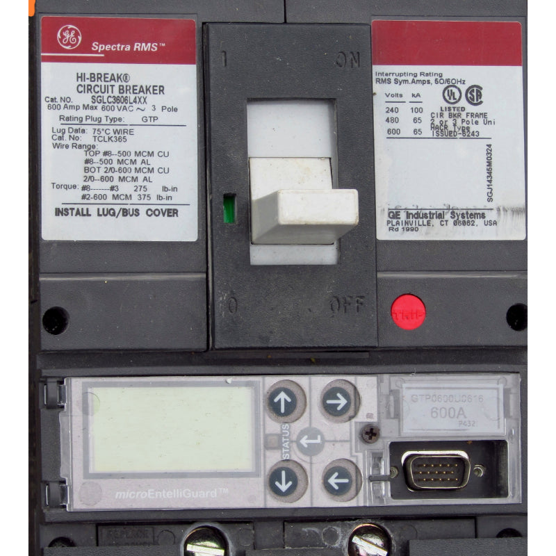 SGLC3606L4XX Spectra RMS 65k Circuit Breaker with LSIG by General Electric. NEW / PULLOUT