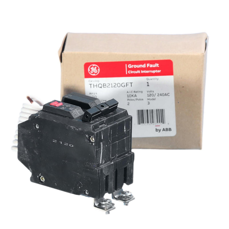 THQB2120GFT
2 Pole 20A Ground Fault Circuit Breaker
w/LED Window Feature & Self Test