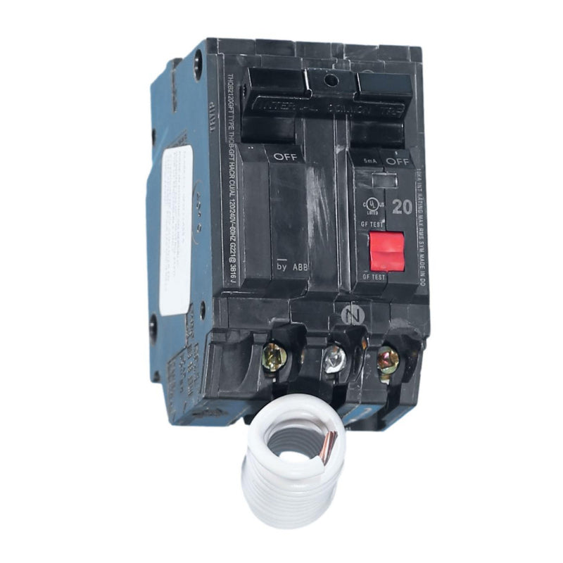 THQB2120GFT
2 Pole Ground Fault Circuit Breaker