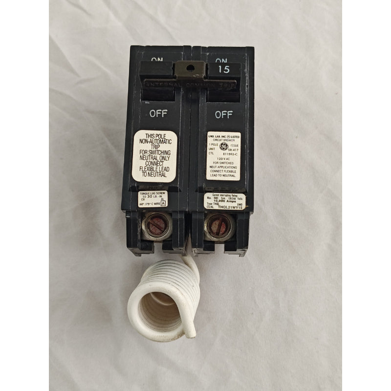 THQL21WY15 Plug-in Switch Neutral Circuit Breaker by General Electric GE Breakers