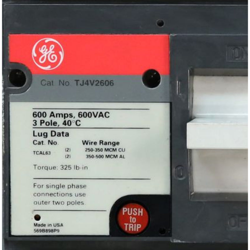 TJ4V2606 General Electric Circuit Breaker D4LSNG Trip Module Power +4