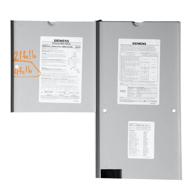 WMM22225J Power Mod Metering
Twin 225A Meter Main Panel
