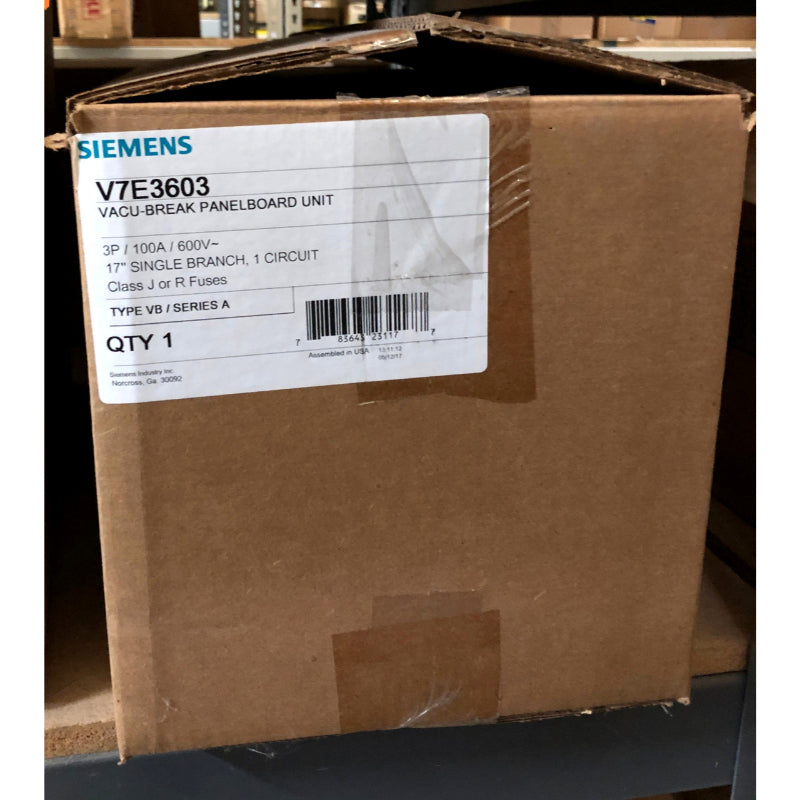 V7E3603 Siemens A & Vacu-Break Disconnect Switch Fusible Unit 600 V 100 A Fusible 3 Pole