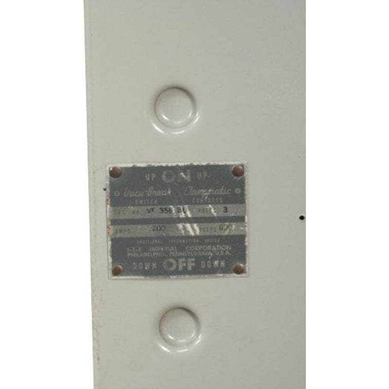 VF358BL Siemens Vacu-Break Disconnect Switch Fusible Unit 600 V 1200 A Fusible 3 Pole