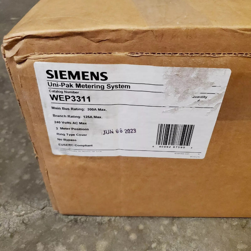 WEP3311 Siemens WEP Meter Main Panel 300 A 3 Wire Single Phase Steel 65000 A 120/240 V