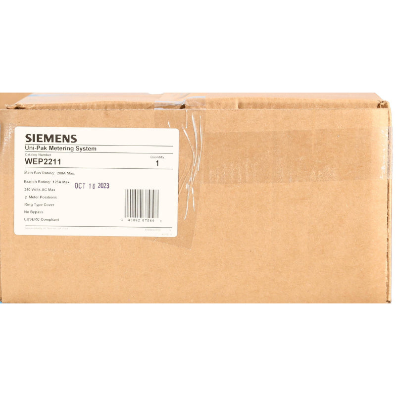 WEPK2211 Siemens WEPK Meter Main Panel 200 A 3 Wire Single Phase 100000 A 120/240 V