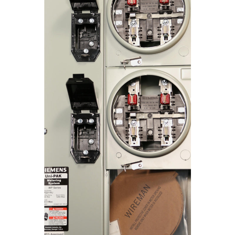 WP2211RJ Siemens WP Meter Main Panel 200 A 3 Wire Single Phase Steel 65000 A 120/240 V