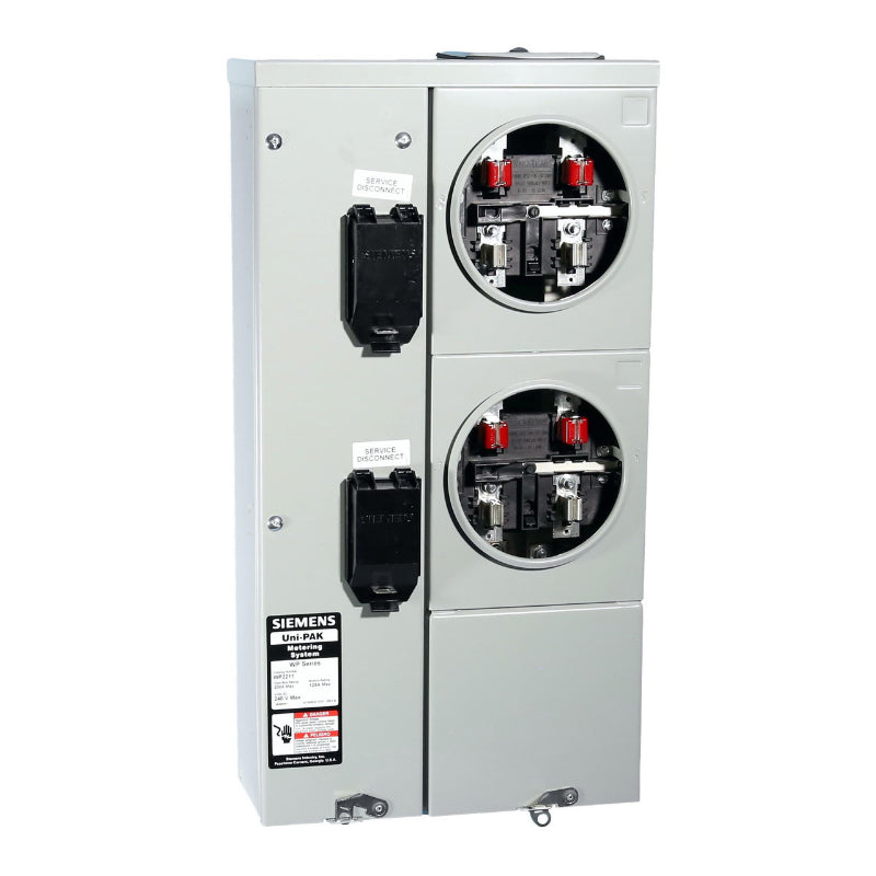 WP2211 Siemens WP Meter Main Panel 200 A 3 Wire Single Phase Steel 65000 A 120/240 V