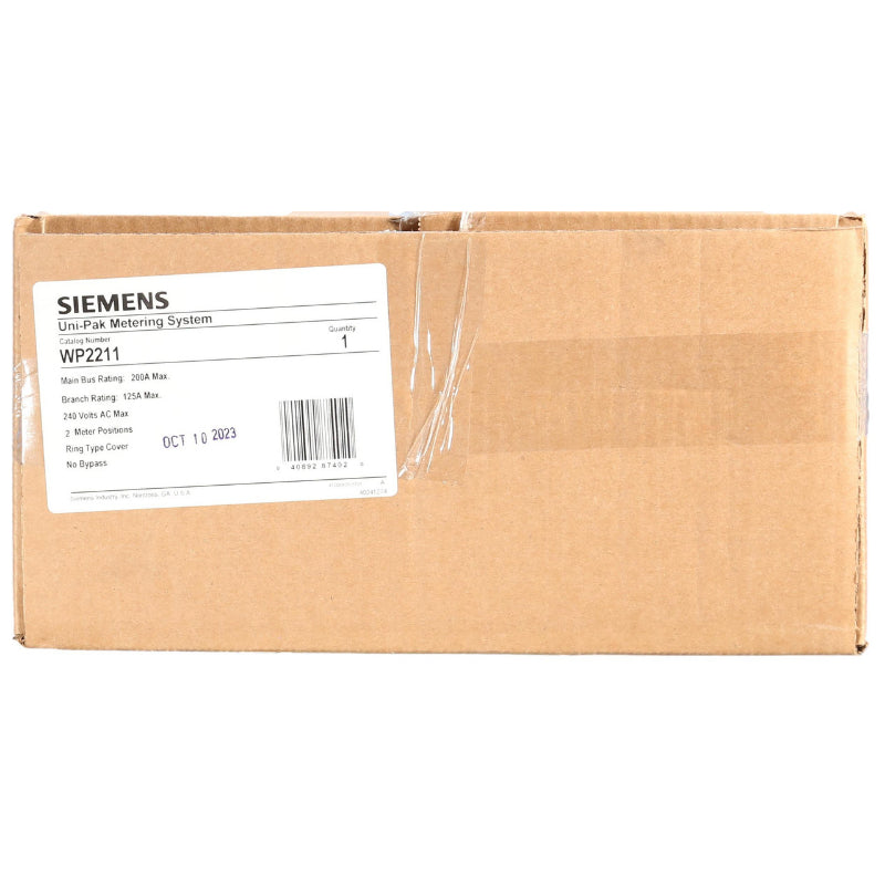 WP2211 Siemens WP Meter Main Panel 200 A 3 Wire Single Phase Steel 65000 A 120/240 V